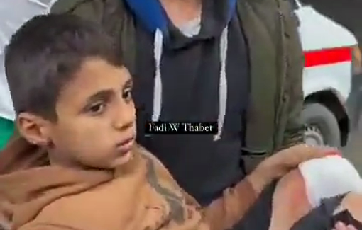 Thumbnail preview image for the video titled: Couple killed and child injured in Israeli strike of displacement tent