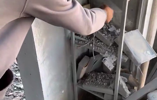Thumbnail preview image for the video titled: Palestinians find a library among Gaza's rubble