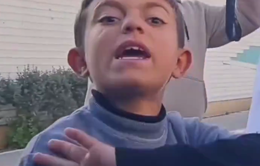 Thumbnail preview image for the video titled: Angry Palestinian child against humiliating prisoner uniforms