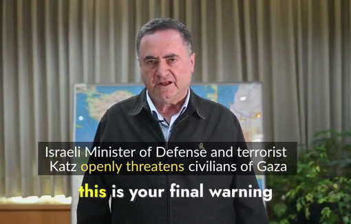 Thumbnail preview image for the video titled: Israeli minister issues explicit genocidal threat to Gaza