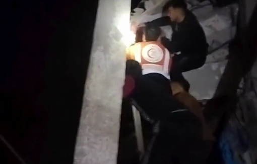 Thumbnail preview image for the video titled: Rescuing a baby from the rubble of his bombed home