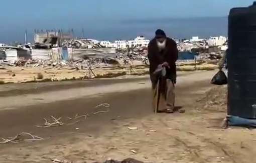 Thumbnail preview image for the video titled: Elderly unable to walk, forcibly displaced by the IDF
