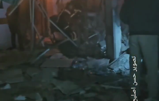 Thumbnail preview image for the video titled: Inside Nasser hospital on fire folowing a direct Israeli aristrike