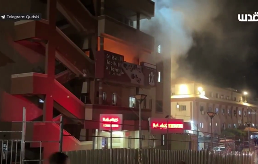 Thumbnail preview image for the video titled: Nasser hospital department full of debris following Israeli airstrike