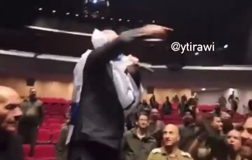 Thumbnail preview image for the video titled: Carmeli Brigade sing excitedly "May your village burn" ahead of Gaza invasion