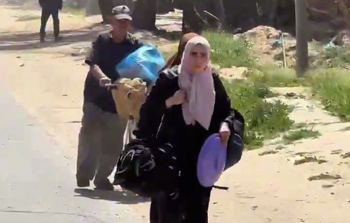 Thumbnail preview image for the video titled: Displacement from Rafah as Israel issued a large-scale displacement order