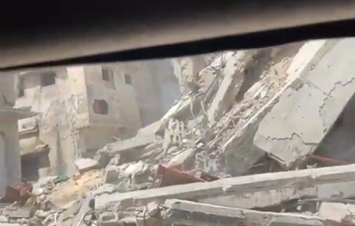 Thumbnail preview image for the video titled: Civilians being hurriedly displaced from Shujaiya under Israeli bombing