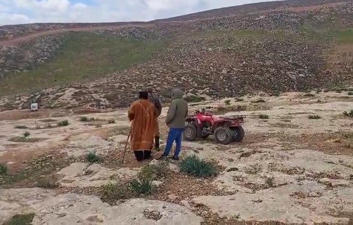 Thumbnail preview image for the video titled: An armed settler from the outpost "Havat Talia" invaded the village of Jinba in the Masafer Yatta