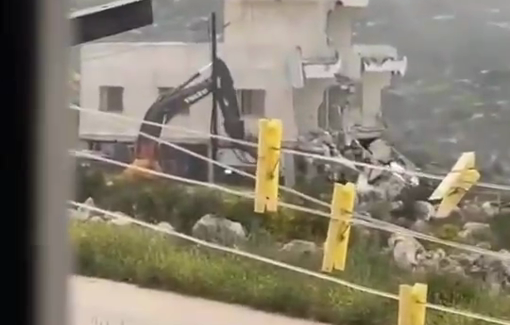 Thumbnail preview image for the video titled: Israeli forces demolishing two homes in Burqin village, west of Salfit
