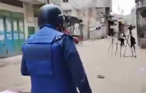 Thumbnail preview image for the video titled: The occupation deliberately targeted journalists in Balata camp with tear gas