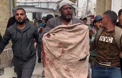 Thumbnail preview image for the video titled: Two Palestinians torn to shreds by Israeli strike while collecting firewood