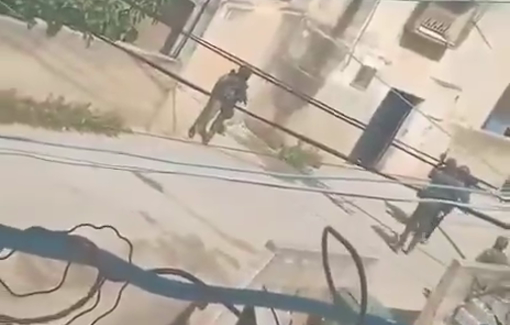 Thumbnail preview image for the video titled: Israeli soldiers detained a Palestinian youth during a raid on the town of Beit Furik, east of Nablus april 12