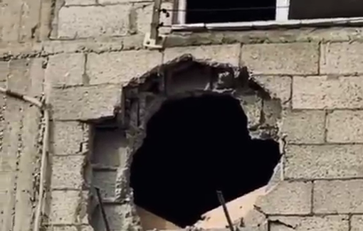 Thumbnail preview image for the video titled: Aftermath of Israeli massacre at Al-Hajj family house which killed a father and his son