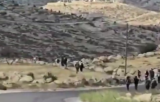 Thumbnail preview image for the video titled: Israeli Settlers stormed the Marah al-Baqar near Dura, south of Hebron