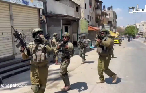 Thumbnail preview image for the video titled: Israeli forces raided Al-Ain refugee camp, west of Nablus, for two hours