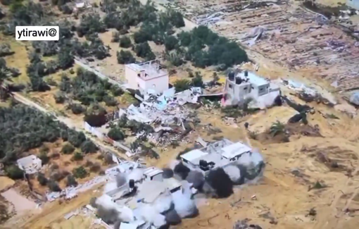 Thumbnail preview image for the video titled: IDF detonates homes next to agricultural plots in Gaza