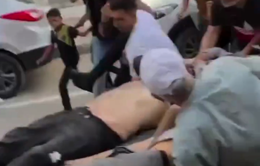 Thumbnail preview image for the video titled: Casualties among men following an Israeli airstrike on a shop in Gaza City