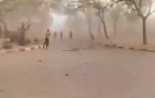 Thumbnail preview image for the video titled: Civilians distraught in the immediate aftermath of Israeli bombing of the European hospital