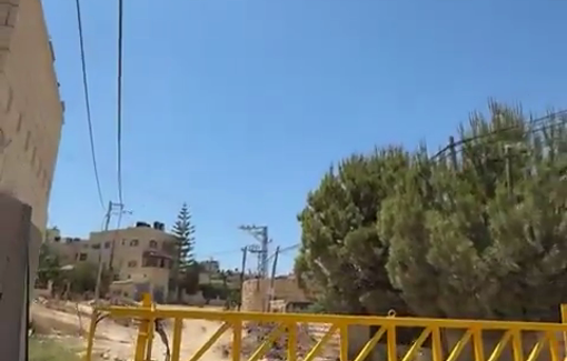 Thumbnail preview image for the video titled: Israeli soldiers opened heavy fire from inside the Jenin RC to intimidate the diplomatic delegation