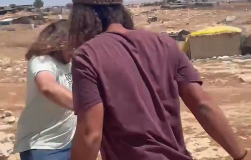 Thumbnail preview image for the video titled: MK Zvi Sukkot supporting on the ground the ethnic cleansing of the Mughayyir al -Dir community