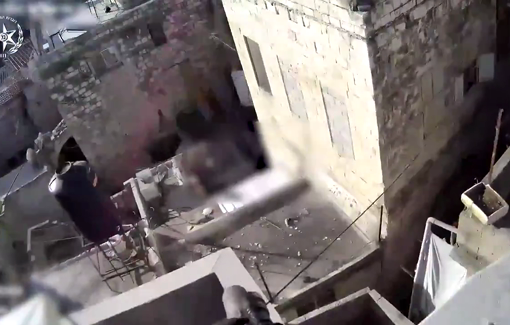 Thumbnail preview image for the video titled: Undercover Border Police officers shot and arrested a young Palestinian in Nablus