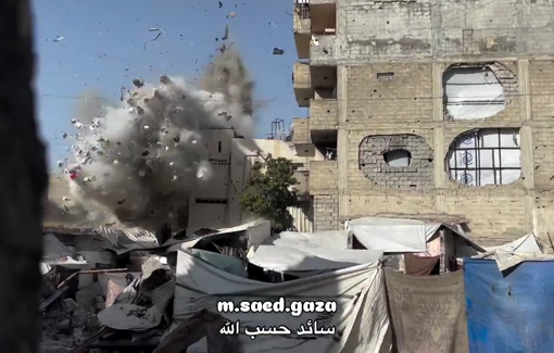 Thumbnail preview image for the video titled: Bombing of the Yassin family house in Gaza City