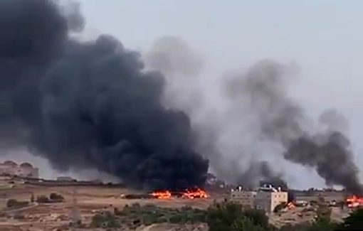 Thumbnail preview image for the video titled: Israeli settlers launched a terror attack on the Palestinian village of Deir Dibwan