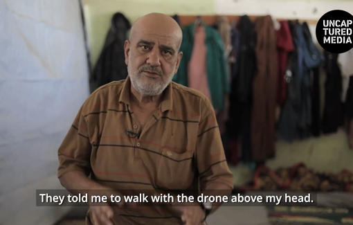 Thumbnail preview image for the video titled: A 63-Year-Old Medical Worker spent three months as a human shield for Israeli Brigades in Gaza