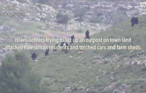 Thumbnail preview image for the video titled: B'Tselem investigation into the Sinjil pogrom perpetrated on April 21 and 23 by illegal settlers