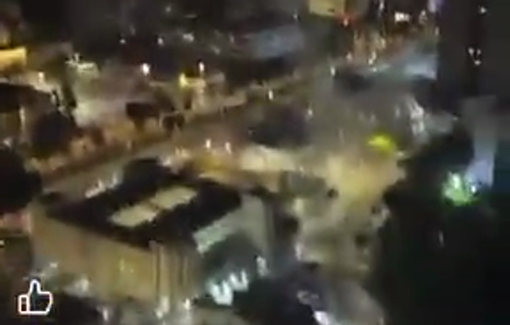 Thumbnail preview image for the video titled: Israeli air defense systems firing from densely populated areas in Tel Aviv to intercept Iranian missiles