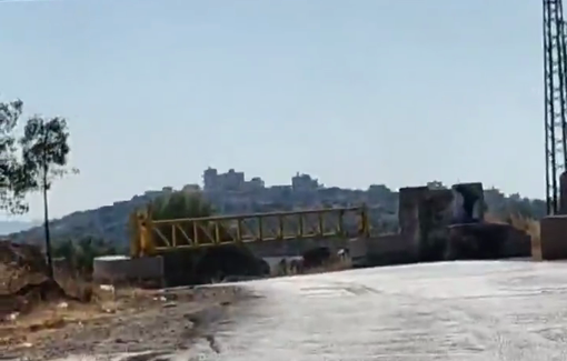 Thumbnail preview image for the video titled: New closed gate at the entrance to Silwad, Ramallah and Al-Bireh Governorate