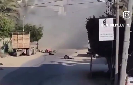 Thumbnail preview image for the video titled: Israel struck and killed 6 people on a street in Deir al-Balah