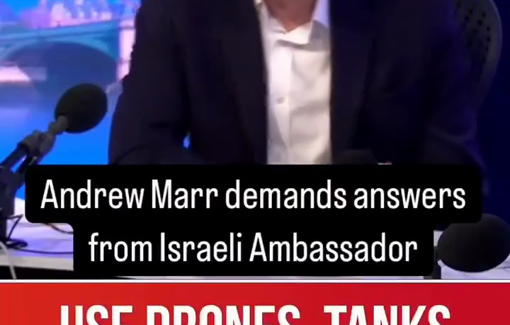 Thumbnail preview image for the video titled: Israeli ambassador to the UK denies Israel's responsibility for the Tahlia massacre of aid seekers