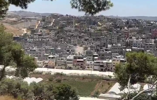 Thumbnail preview image for the video titled: Israeli bulldozers continue the demolition of homes in Nur Shams refugee camp