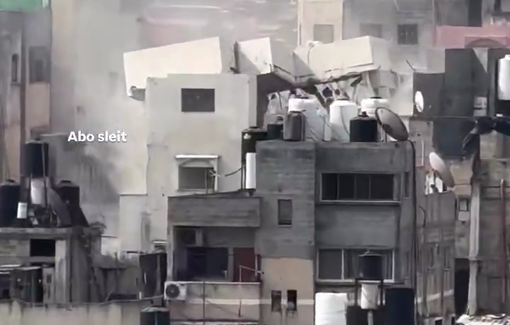 Thumbnail preview image for the video titled: Israeli bulldozers continue to destroy homes in Nur Shams refugee camp in Tulkarm city