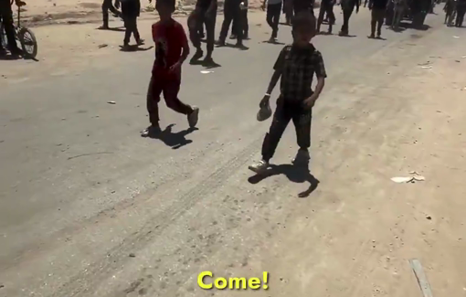 Thumbnail preview image for the video titled: Children return empty handed from GHF sites