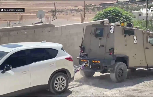 Thumbnail preview image for the video titled: Israeli forces killed a Palestinian and confiscated his vehicle after besieging his home in the village of Salem