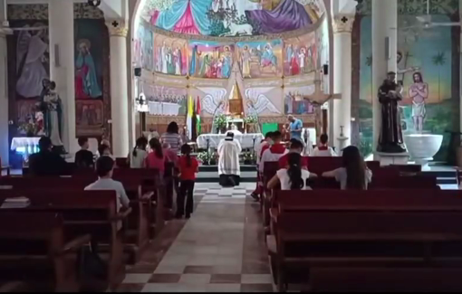 Thumbnail preview image for the video titled: Israeli strike hits near Holy Family Church in Gaza during prayers