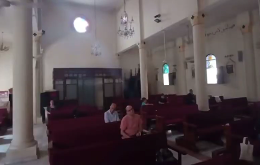 Thumbnail preview image for the video titled: Israeli airstrike shakes Holy Family Catholic Church in Gaza before services on Sunday July 13, 2025