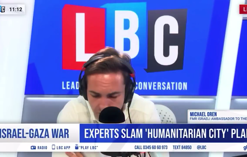 Thumbnail preview image for the video titled: Former Israeli Ambassador Michael Oren defends a plan to forcibly transfer 2 million Palestinians into concentration camps