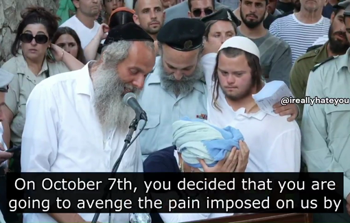 Thumbnail preview image for the video titled: Avraham Azulai's father: "On Oct7, you decided you're gonna avenge the pain imposed on us by those Amalakites"
