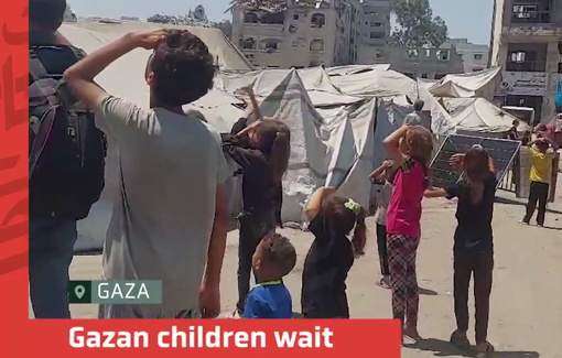 Thumbnail preview image for the video titled: Plane carrying aid flies over besieged western Gaza City without dropping aid