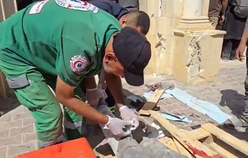 Thumbnail preview image for the video titled: Casualties from yet another Israeli massacre of aid seekers in northern Gaza