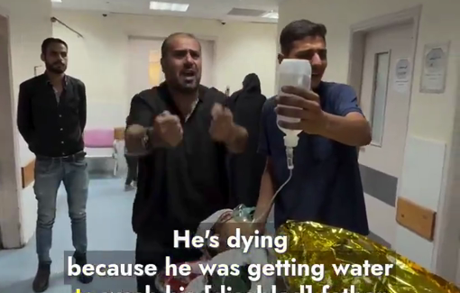 Thumbnail preview image for the video titled: Teen Karam Al-Kahlout seriously injured by airdrops in Gaza City