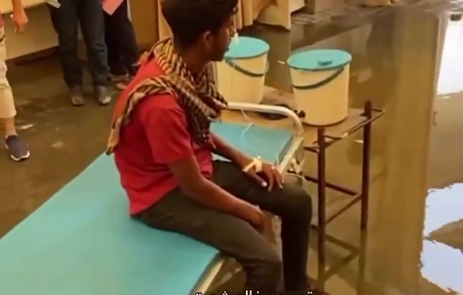 Thumbnail preview image for the video titled: Sewage floods Nasser hospital following intense Israeli bombing of Khan Younis