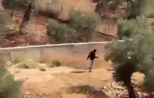 Thumbnail preview image for the video titled: Israeli Settlers deployed on the outskirts of Turmus Ayya town, northeast of Ramallah