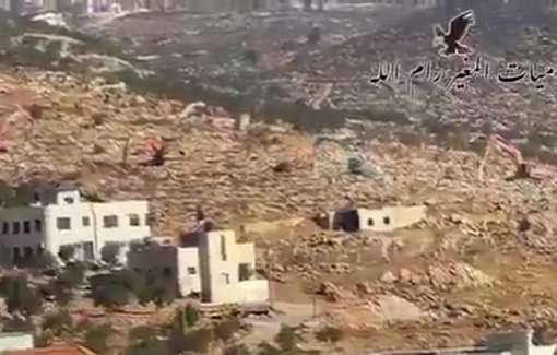 Thumbnail preview image for the video titled: Israeli bulldozers continue digging operations and uprooting olive trees in the village of Al-Mughayyir