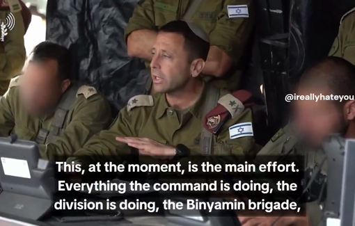 Thumbnail preview image for the video titled: Avi Bluth, IDF Central Command, in charge of the West Bank, threatens the village of Mughayyir with collective punishment