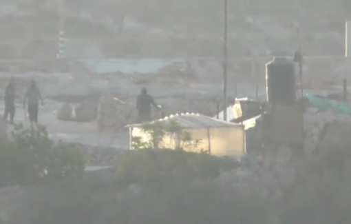 Thumbnail preview image for the video titled: Several Palestinian farmers and international activists were injured following an Israeli settler attack in the Qawawis