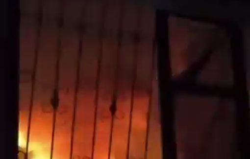 Thumbnail preview image for the video titled: Violent midnight detonations in Jabalia al-Balad